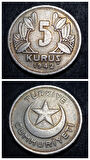 Escoines Koleksiyon 39963680e0f909732b 1942 5Kuruş ÇT/ÇÇT eski yerli madeni para 5 kuruş