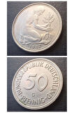 Escoines Koleksiyon 39963680e8b8eebe77 Almanya 50 pfennig (1987-G) Çil-Nadir çıkar Eski madeni para.