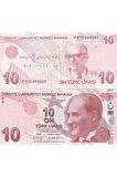 Escoines Koleksiyon 39963680eab3c730c6 9.emisyon 10türk lirası çil (F010 004333) yerli kağıt para