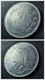 Escoines Koleksiyon 3996368f5633ebfa67 1977 Akmonital 50 Kuruş ÇA/ÇİL eski madeni para