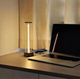 TechTic Manyetik Masa Lambası Abajur Şarjlı Modern Okuma Işığı 3 Modlu Strip Light Dokunmatik Işık