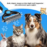 TechTic Evcil Hayvan Bakım Fırçası Kıtık Tüy Topak Açıcı Tarak Metal Dişli Kedi Köpek Tarağı