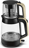 Karaca Glass Tea Xl 2 In 1 Cam Su Isıtıcı & Çay Makinesi Krem