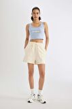 DeFactoFit NBA Los Angeles Lakers Cropped Fit Bisiklet Yaka Ribana Atlet C4914AX24SMBE571