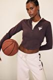 DeFactoFit NBA Chicago Bulls Slim Fit Dar Kesim Kapüşonlu Forma Kumaşı Fermuarlı Hırka D6137AX25SPAR223