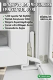 Beyaz PVC Kapı ve Pencere Emniyet Stopperi - Rüzgarla Kapanmayı Önleyici, Çocuk & Evcil Hayvan Güvenlik Takozu (Çok Renkli Dayanıklı Stopper, 7x3.7cm)