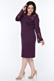 Mor İspanyol Kol Elbise 3E-1071