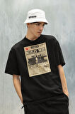 The News Beatles Here Gazete Haberi Baskılı Unisex Oversize Müzik Grubu Tişört