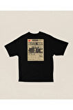 The News Beatles Here Gazete Haberi Baskılı Unisex Oversize Müzik Grubu Tişört
