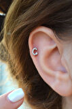C Harfi Piercing Gümüş Renkli Harf Piercing C