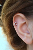 C Harfi Piercing Gümüş Renkli Harf Piercing C