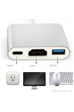 3'in 1 Type-c To Hdmi 4k Usb 3.0 Dönüştürücü Adaptör Macbook, Pro 2015 2016 2017 Samsung S8 S9 S10