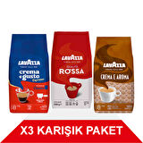Crema e Gusto Classico + Qualità Rossa + Crema E Aramo Çekirdek Kahve (1000gr) 3'Lü Paket