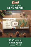 Sedir Ağacı Kokulu Islak Mendil 3x90 Lı Paket 270 Yaprak Doğal Esans , Geri Dönüştürülebilir Kumaş