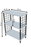 3Raflı Telli Çevir Kur Çok Amaçlı Banyo Rafı Dolabı Metal Gövdeli Organizer Düzenleyici Saklama Rafı
