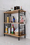 3Raflı Telli Çevir Kur Çok Amaçlı Banyo Rafı Dolabı Metal Gövdeli Organizer Düzenleyici Saklama Rafı