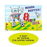Çınar Uninote Resim Defteri Dikişli Büyük Boy A4 40 Yaprak 3 Adet 