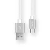 Deji Oppo Micro USB Şarj ve Data Kablosu Örgülü Beyaz 1.2M