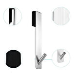 Microcase Taşınabilir  Paslanmaz Çelik Metal Banyo Duşakabin Mutfak vb. Alanlar için Dikey Askılık - GÜMÜŞ AL4836 2 Adet