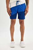 DeFactoFit Regular Fit Baskılı Esnek Dokulu Sporcu Kısa Boy Deniz Şortu B5997AX24HSBE104