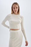 DeFacto Slim Fit Dar Kesim Bisiklet Yaka Triko Kazak A2057AX24AUBG303