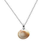 Kararmaz Metal Zincirli Deniz Kabuğu Tasarım Yılancık Doğaltaş Kadın Kolye