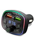 FM Araç Transmitter Bluetooth SD Card Şarj Müzik Radyo Mikrofon Araç İçi Çakmaklık Şarj ve Ses Cihaz
