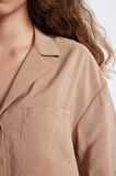 DeFacto Oversize Geniş Kalıp Pijama Yaka Modal Kısa Kollu Gömlek X7255AZ24HSBG138