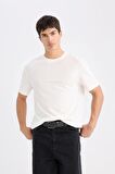 DeFacto New Regular Fit Bisiklet Yaka Basic Düz %100 Pamuk Kısa Kollu Tişört V7699AZ25SPWT32