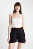 DeFacto İnce Askılı Crop Pamuklu Beyaz İç Atlet-Fall in Love Y2249AZ24AUWT34