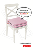 Xpermate Fermuarlı 2'li Sandalye Minderi Su İtici Kumaş 40x40Cm Sünger Sandalye Minderi Bağcıklı Pembe