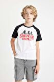 DeFacto Erkek Çocuk Stranger Things Bisiklet Yaka Kısa Kollu Tişört C0520A824SMWT32