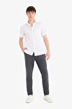 DeFacto Yazlık Beli Lastikli Jogger Pantolon Slim Fit Dar Kesim Düz Paça Pamuklu Cepli D2671AX25SMGR439