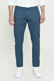 Erkek Petrol Kanvas Slim Fit Dar Kesim 5 Cep Esnek Pantolon