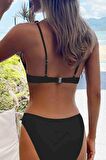 Angelsin Şık Bikini Üstü Siyah