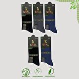 Premium Busines (5 ÇİFT KUTULU) Klasik Uzun Boy Mevsimlik Dikişsiz Erkek Bambu Soket Çorap