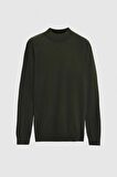 Ds Damat Regular Fit Haki Pamuk Karışımlı Yarım Balıkçı Triko Kazak 5HF06ORT16275 5HF06ORT16275