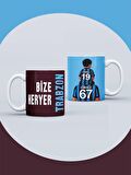 Bize Her Yer Trabzon Seramik Kupa Kişiye Özel İsimli ve Numaralı Taraftar Baskılı Hediye Kupa Bardak