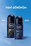 Nivea MEN Erkek Roll-on Deodorant Deep Dimension Aktif Karbon 50ml, 72 Saat Anti-perspirant Koruma,X3 Adet