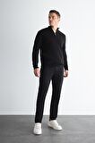 DeFacto Chino Kanvas Pantolon Slim Fit Dar Kesim Pamuklu Esnek Dar Paça C9441AX24AUBK81