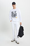 Batman Lisanslı 3 İplik Loose Fit Bol Kesim Pamuklu Bisiklet Yaka Sweatshirt