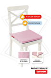 XPERMATE Fermuarlı Sandalye Minderi Su İtici Kumaş 40x40 cm Sünger Sandalye Minderi Bağcıklı Pembe