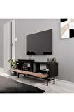 Mezza 4010 BLANCO 138 CM (METAL AYAKLI) TV ÜNİTESİ SİYAH KAPLAN