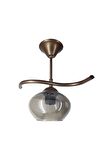 Fuji Bronz Tekli Füme Yatsı Camlı Avize | Kaliteli Modern Metal Avize