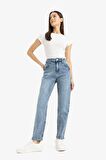 DeFacto Lina Comfort Mom Normal Bel Düz Paça Jean Kar Yıkamalı Pantolon D8209AX25SPNM28
