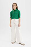 DeFacto Kız Çocuk Crop Polo Yaka Triko Kazak C5369A824SMGN319