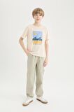 Erkek Çocuk Loose Fit Standart Paça Gofre Dokulu Pantolon