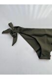 Haki Brezilya Kalın İp Bağlamalı Bikini Altı