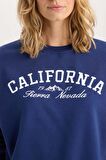 DeFacto Relax Fit Bisiklet Yaka Baskılı Kalın Sweatshirt D6713AX24WNNV42