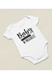Bebek İlerlemekte Yazılı Pamuklu Yumuşak Unisex Çıtçıtlı Body Zıbın